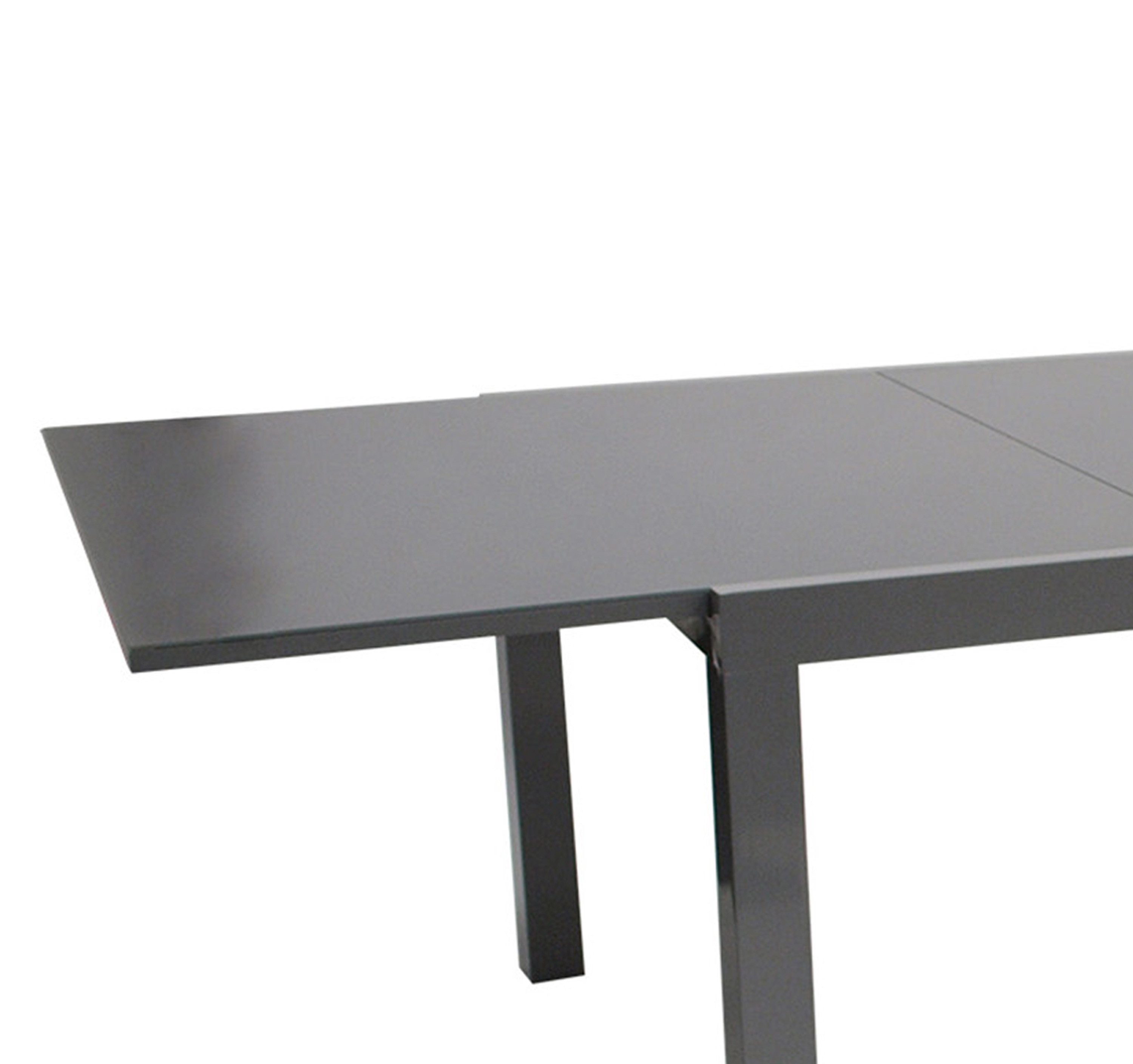 TPFGarden Gartentisch ASHFORD (Großer Ausziehtisch - Gestell Aluminium grau - Hochwertig verarbeitet, Tischplatte Glas grau bedruckt - ausziehbar von 200cm auf 300cm), Esstisch - Terrassentisch - Maße (BxHxT): 110 x 75 x 200/300 cm