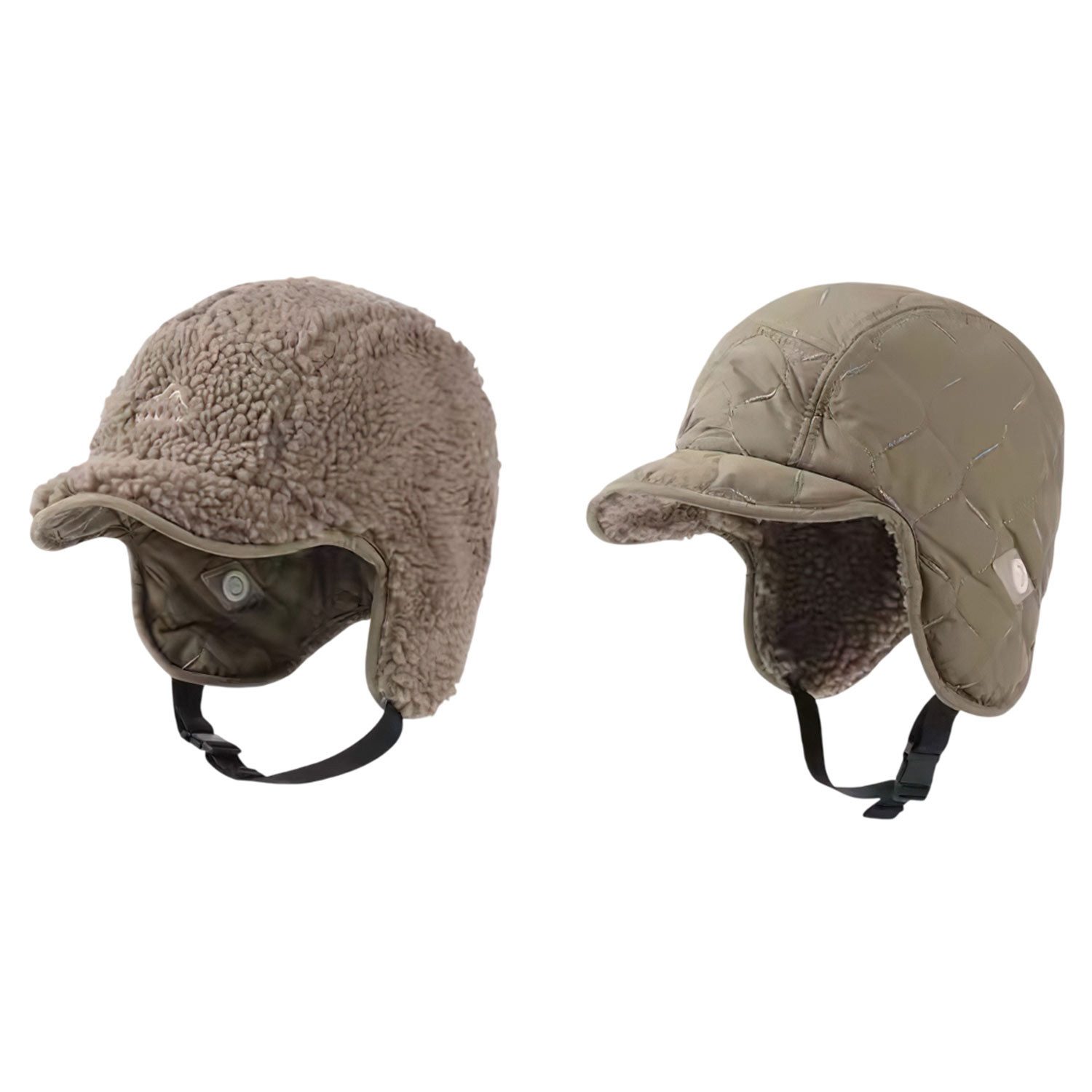 Refttenw Ohrenmütze Fliegermütze Wintermütze mit Ohrenklappen & Weiches Fleece-Futter verformbarer Schirm mit Draht