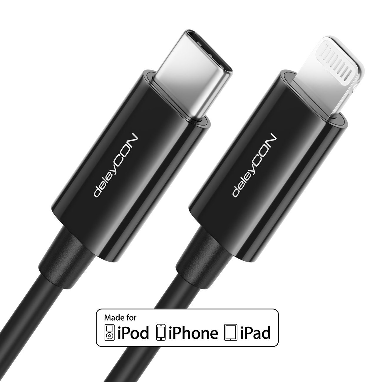 deleyCON deleyCON 0,5m USB-C auf Lightning Schnellladekabel MFi Zertifiziert USB-Kabel