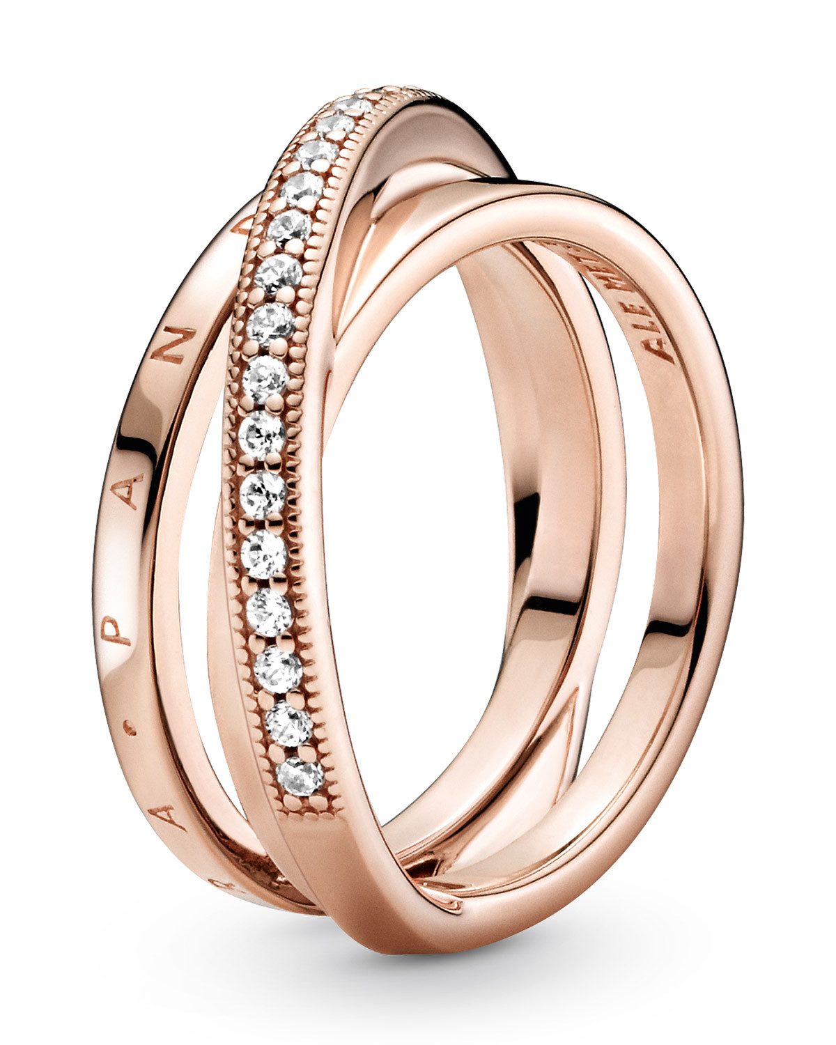 Pandora Fingerring Dreifach gekreuzter Pavé- günstig online kaufen