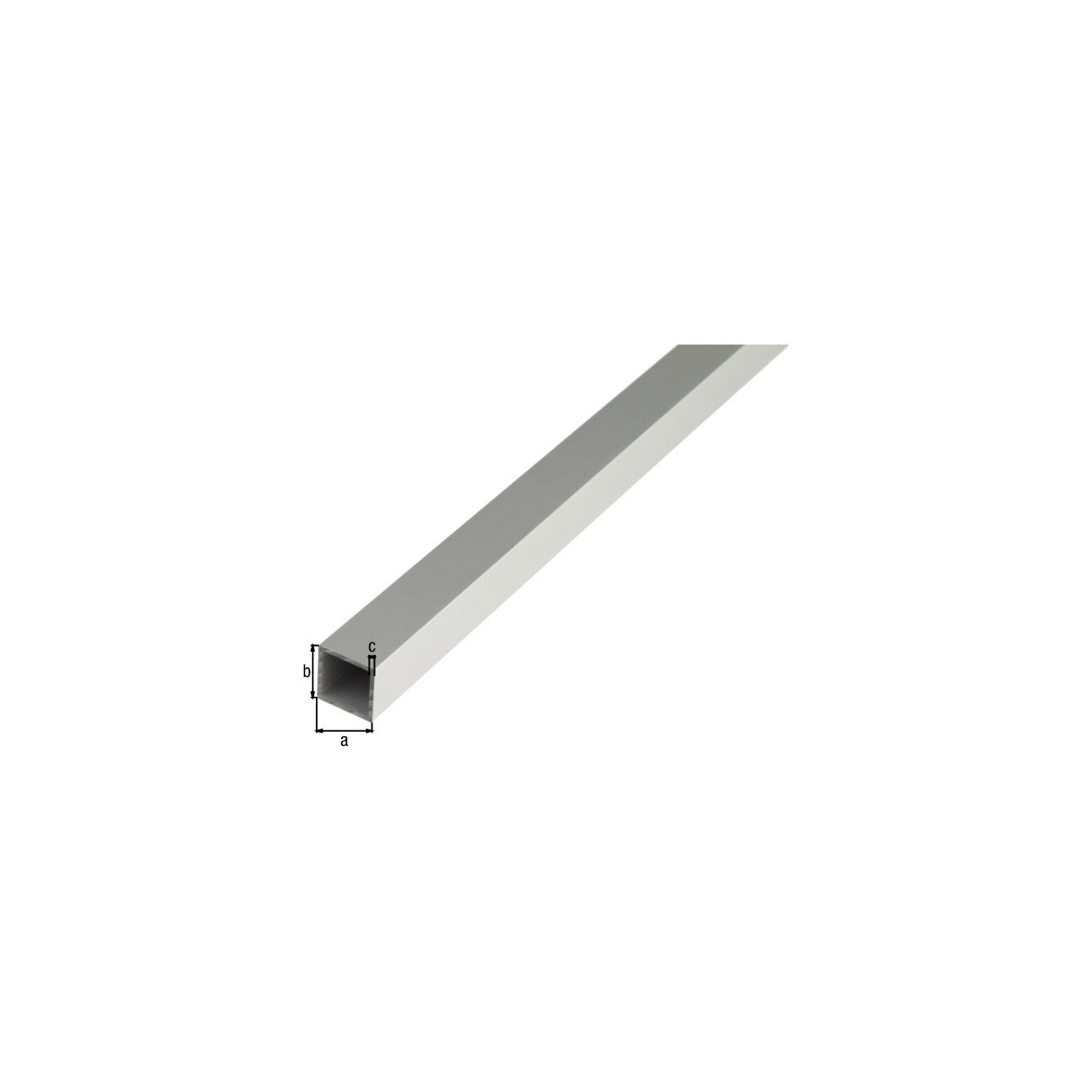 Alberts Türfeststeller GAH Alberts Quadratrohr glatt L2.000xB20xH20xS1, 5mm Aluminium silberf