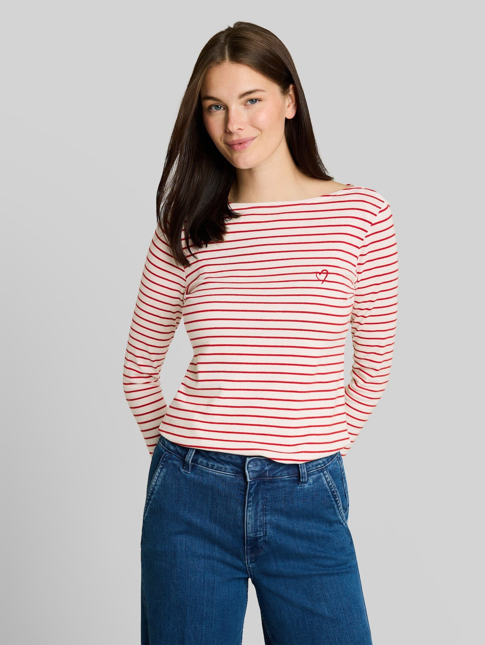 TOM TAILOR Langarmshirt T-Shirt (im Einserpack) Langarmshirt mit Streifenmuster