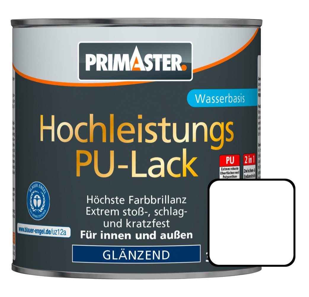 [Überraschender Preis!] Primaster Acryl-Buntlack Primaster Hochleistungs-PU-Lack RAL 2in1 9010 2 L