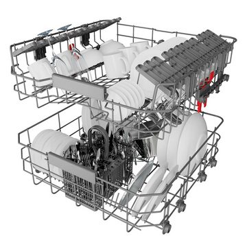 Whirlpool teilintegrierbarer Geschirrspüler, WBC 3C26, 14 Maßgedecke, Mehrfachwasserschutz+, NaturalDry, 8 Programme, MultiZone