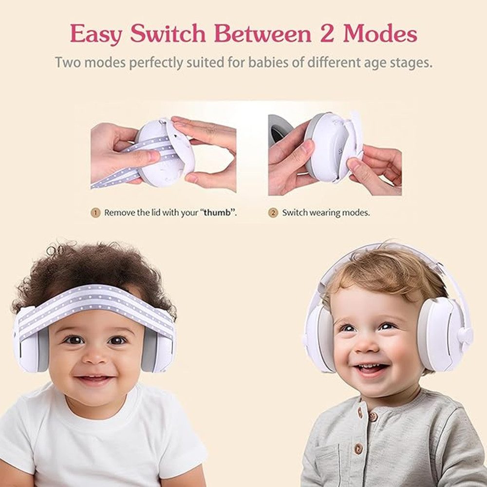 XDeer Kapselgehörschutz 2in1 Ohrenschützer für Neugeborene,Baby Gehörschutz Kopfhörer mit, Geräuschunterdrückung,Kapselgehörschutzfür Kinder Baby