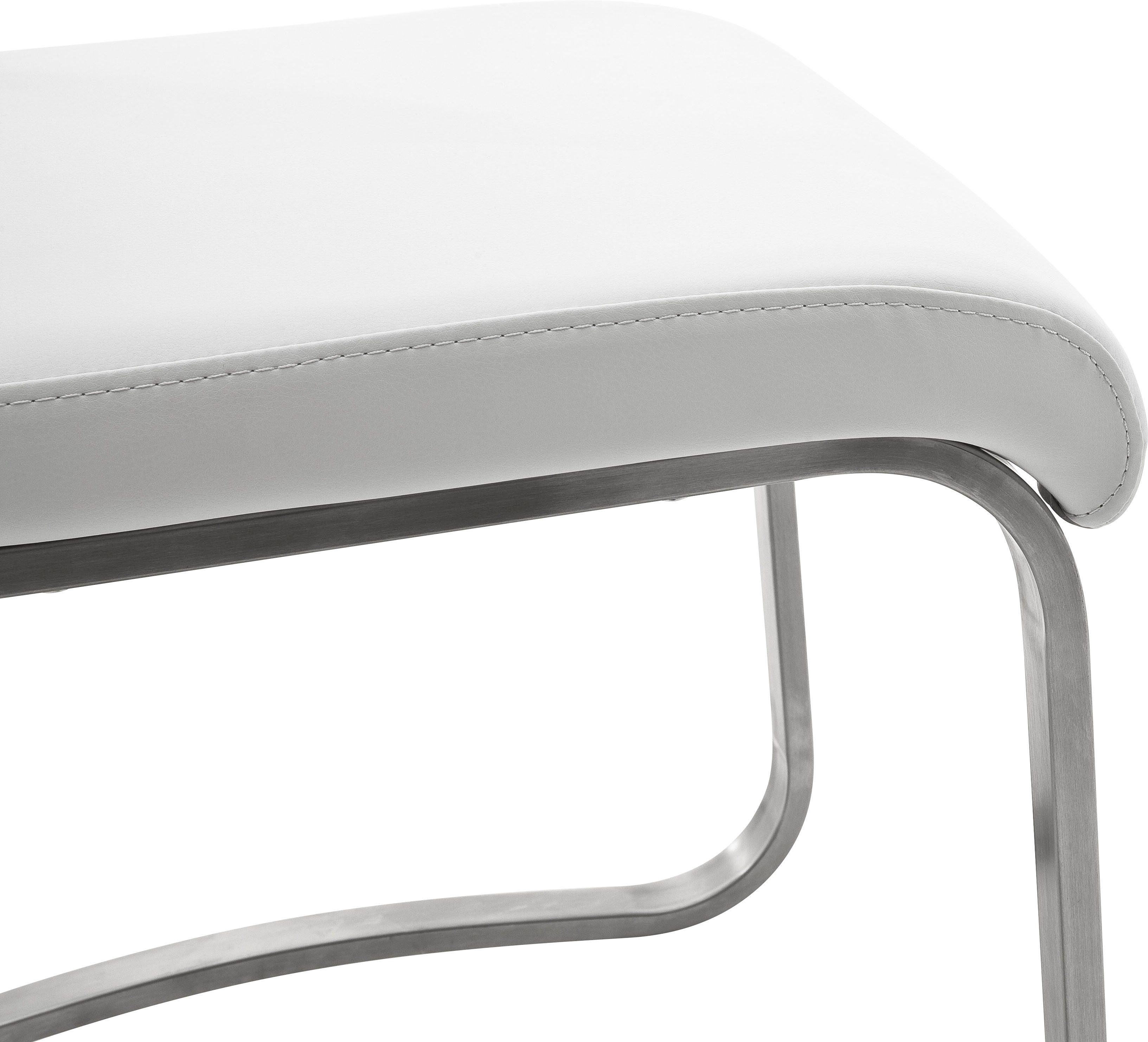Kg 130 2 Echtlederbezug, belastbar mit bis furniture weiß (Set, St), Arco | MCA Stuhl weiß Freischwinger