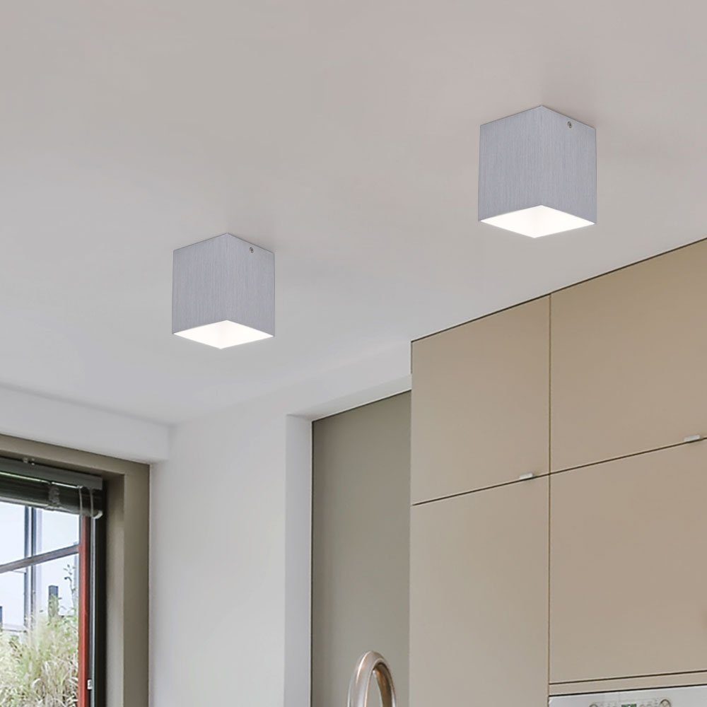 etc-shop LED Einbaustrahler, Leuchtmittel inklusive, Warmweiß, Lampe Strahler Wand Set Küchen Esszimmer Alu Aufbau Decken im