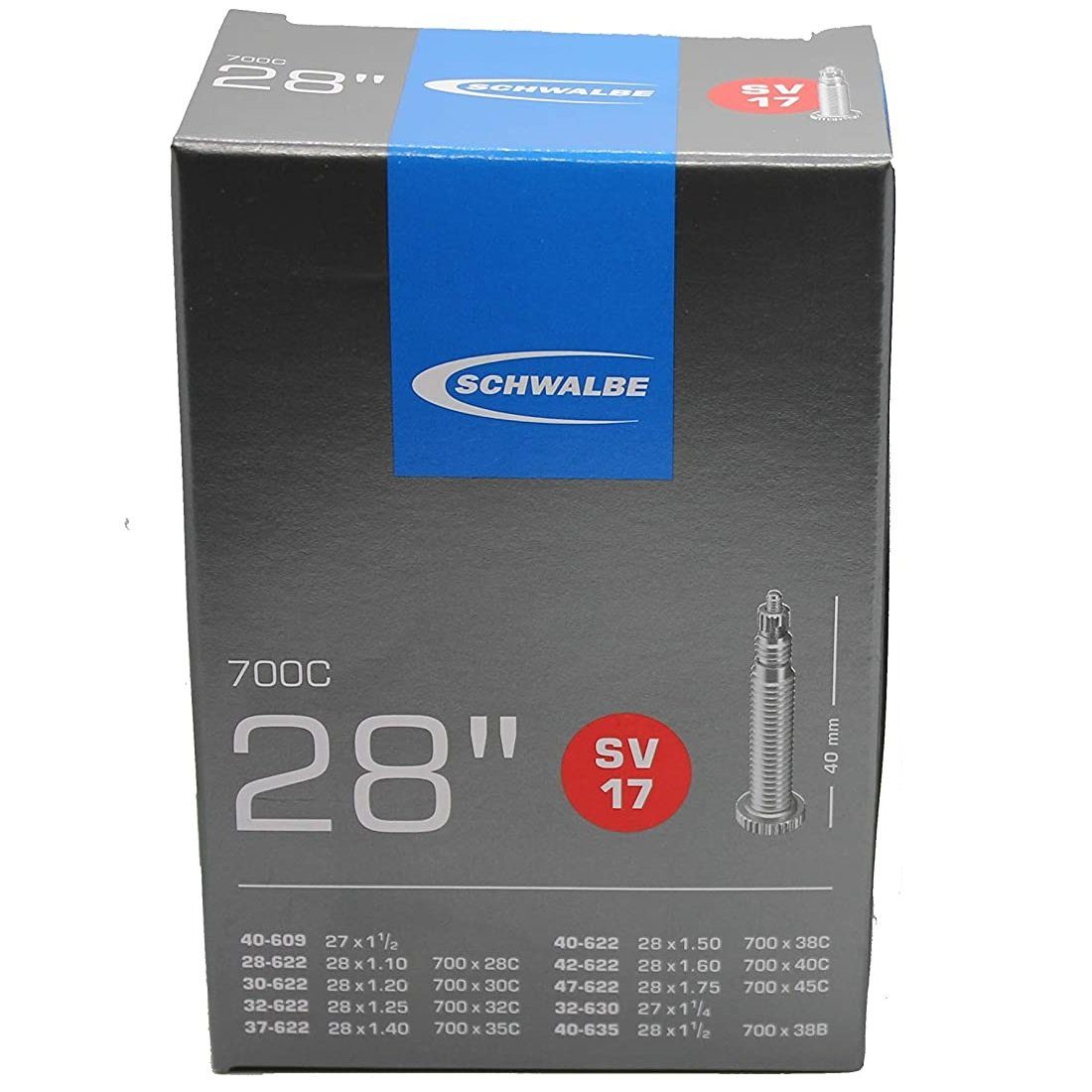 Schwalbe Fahrradschlauch Fahrradschlauch SV 17 - 28 Zoll Französisch, 28