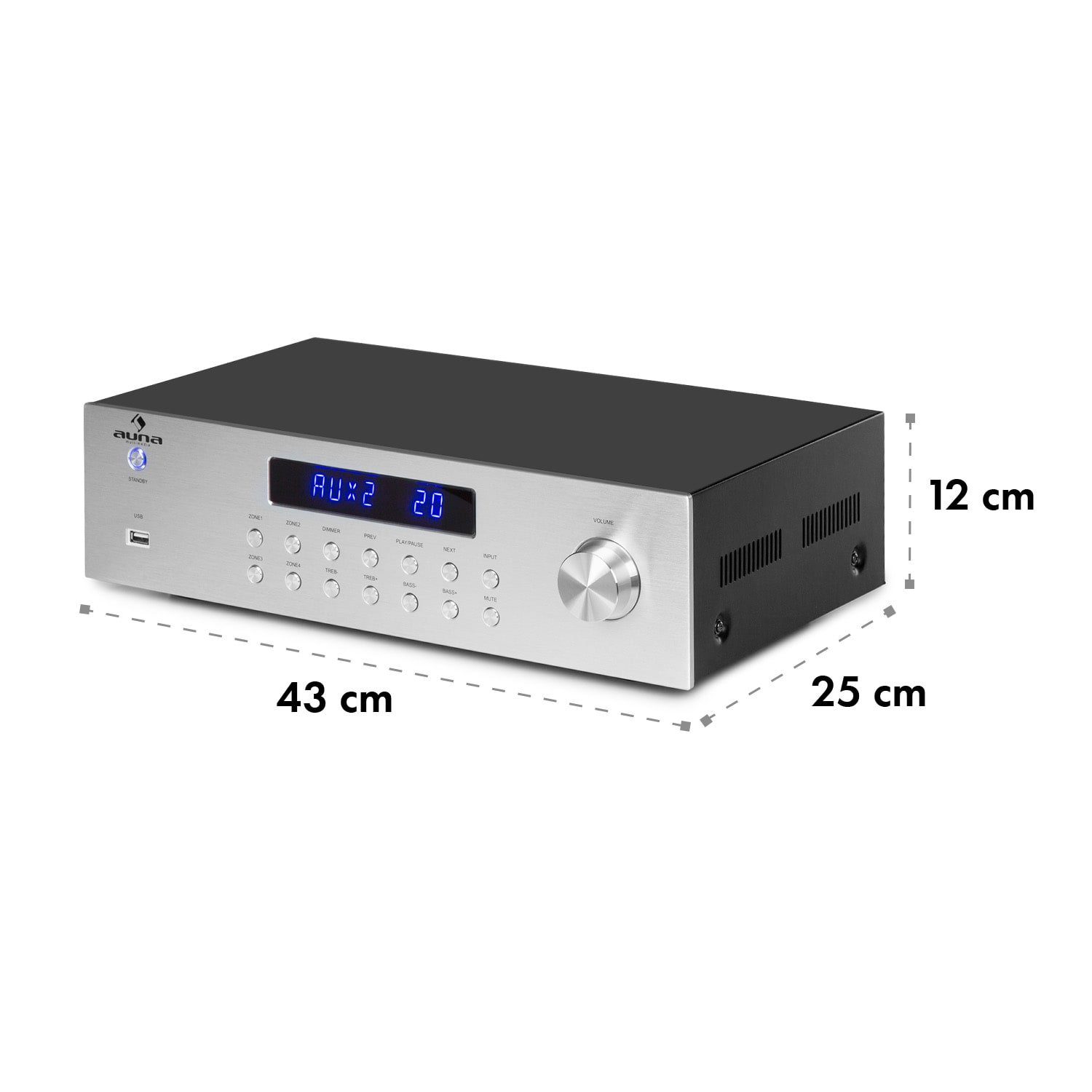4-Kanal, Silber 400 (Anzahl Audioverstärker W) AV2-CD850BT Kanäle: Auna
