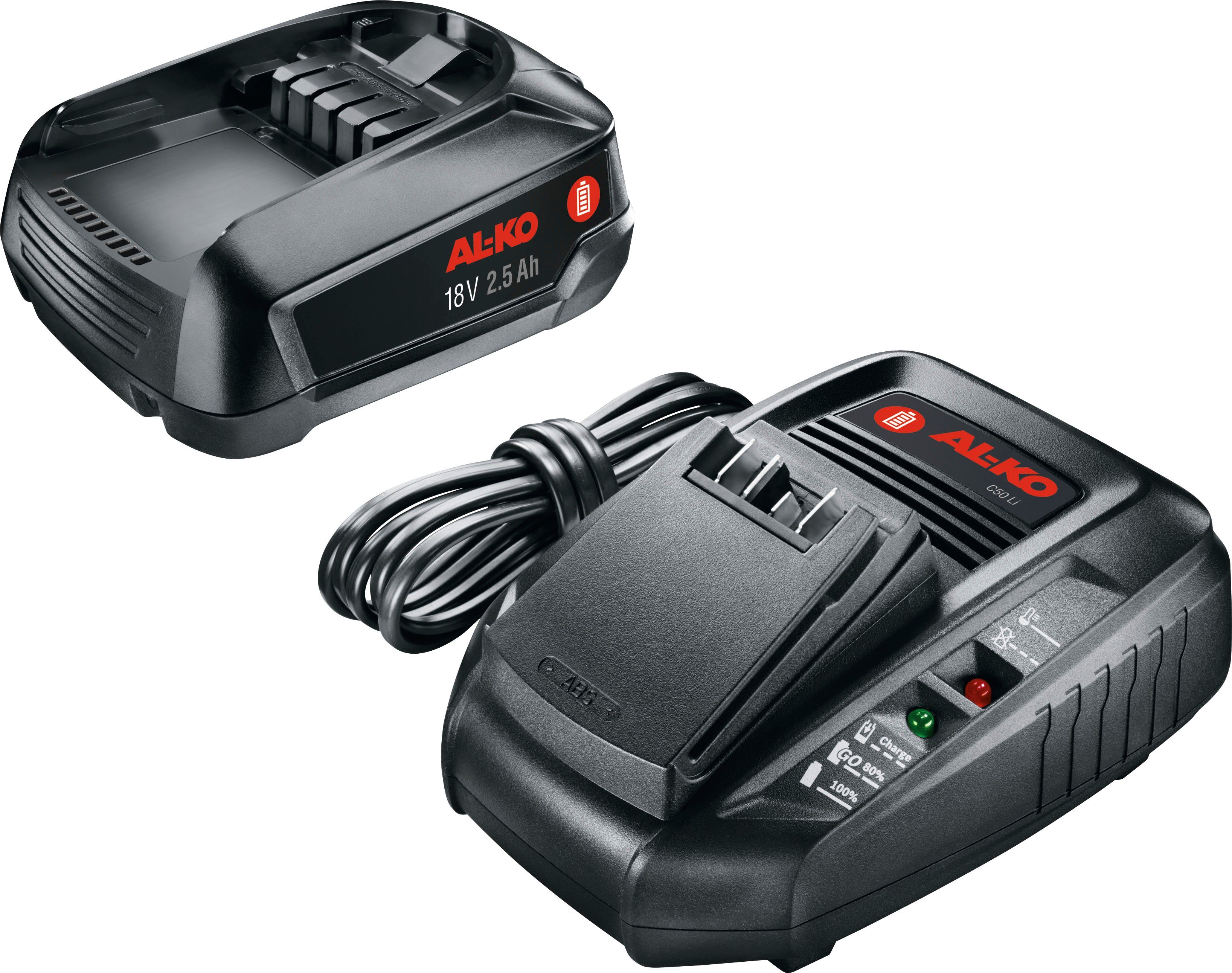 AL-KO HOME AND GARDEN COMPATIBLE 18 V Akku-Set, Vorteils-Set mit Ladegerät