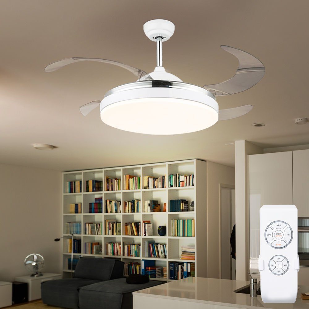 etc-shop Deckenventilator, LED Zimmer Kühler Decken Lüfter Wohn Leuchte Ventilator