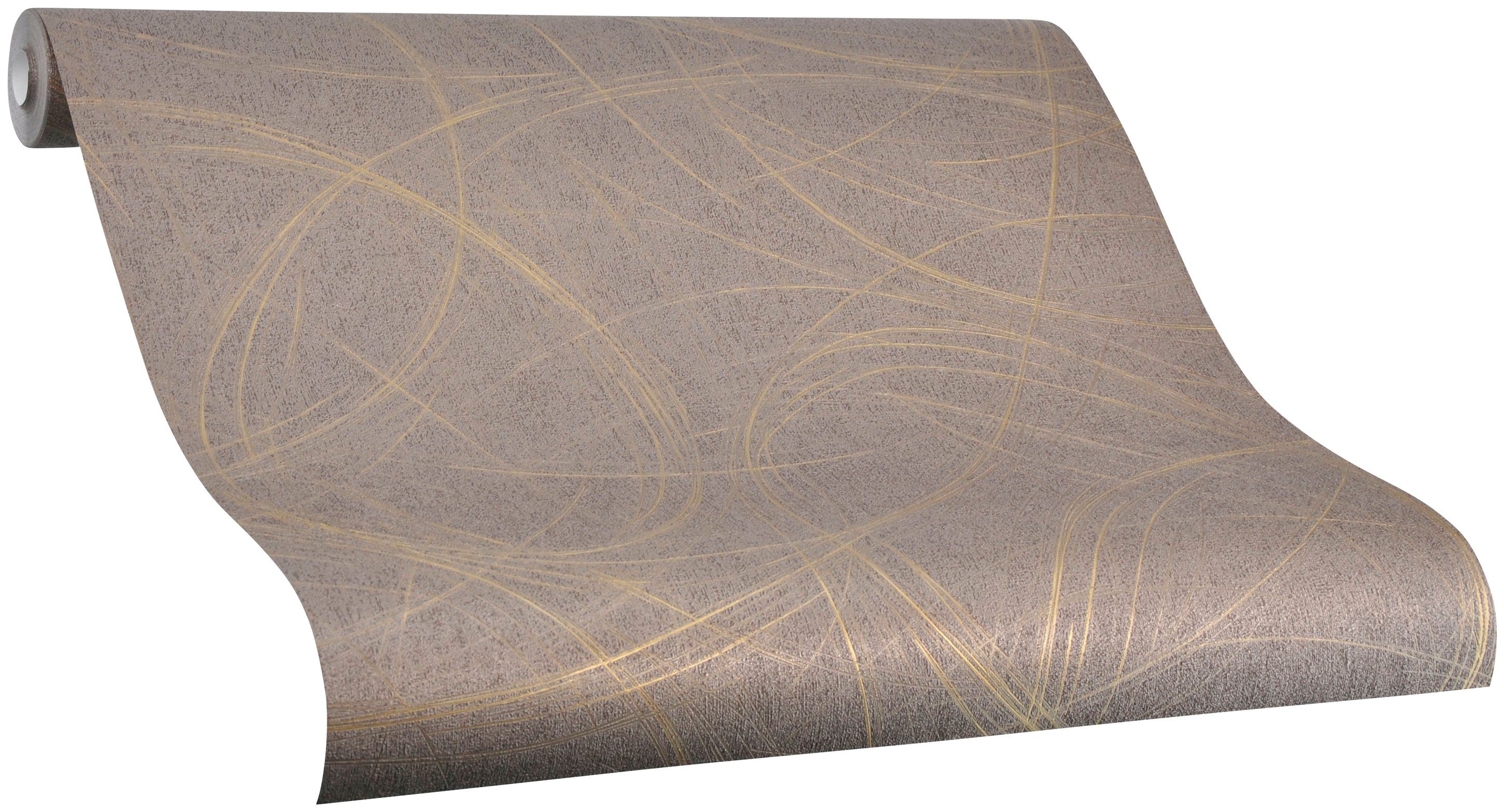 Marburg Vliestapete grafisch, restlos abziehbar Kupfer-Gold