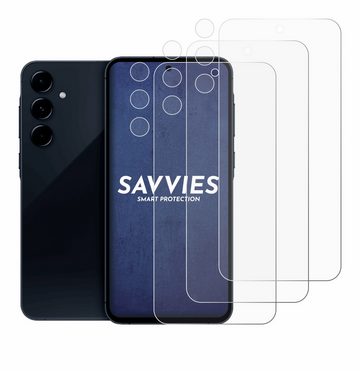 Savvies Schutzfolie für Samsung Galaxy A35 5G (Display+Kamera), Displayschutzfolie, 18 Stück, Folie klar