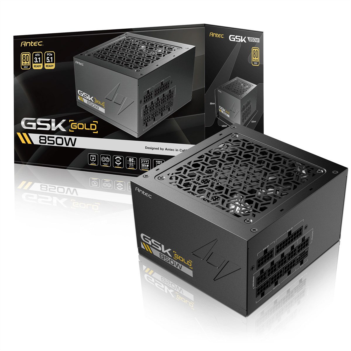 Antec GSK850 V2 ATX3.1 Netzteil 850W PC-Netzteil