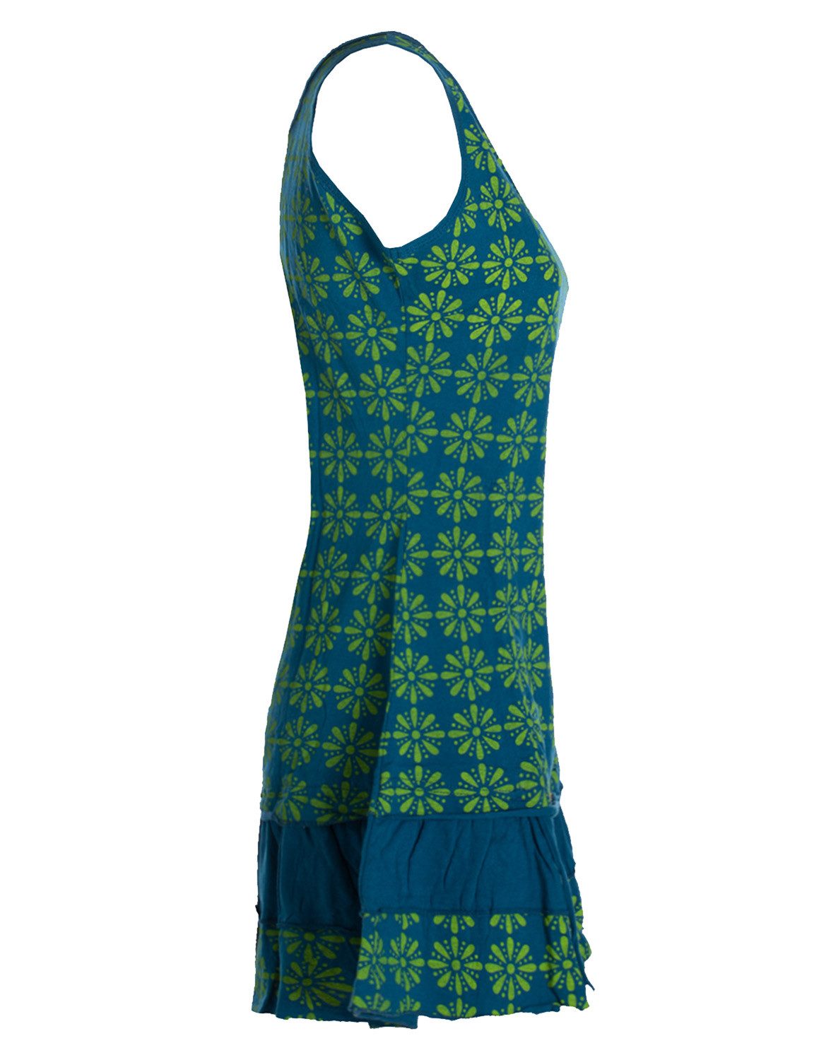 Vishes Sommerkleid Damen Lagen-Look Träger-Kleid Jersey-Tunika Sommerkleid Elfen, Ethno, Hippie Style