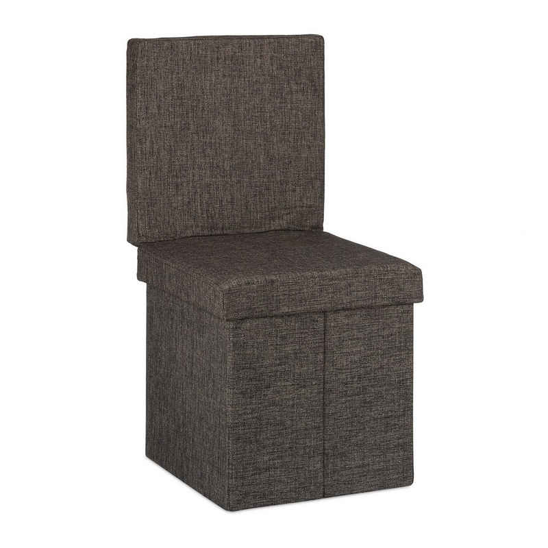 relaxdays Sitzhocker Faltbarer Sitzhocker mit Lehne, Braun