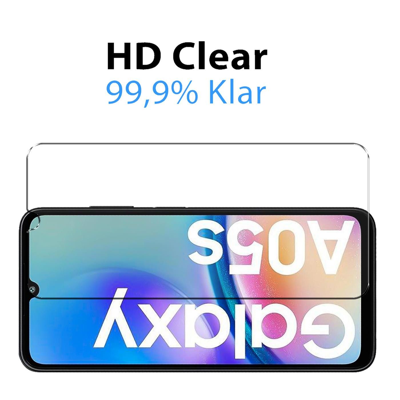 CoolGadget Schutzfolie Panzerfolie für Samsung Galaxy A05s, (9H Härtegrad, 2x Schutzglas, 1xReinigungset), Panzer Schutzfolie 2 Stück für Samsung Galaxy A05s Glas Folie