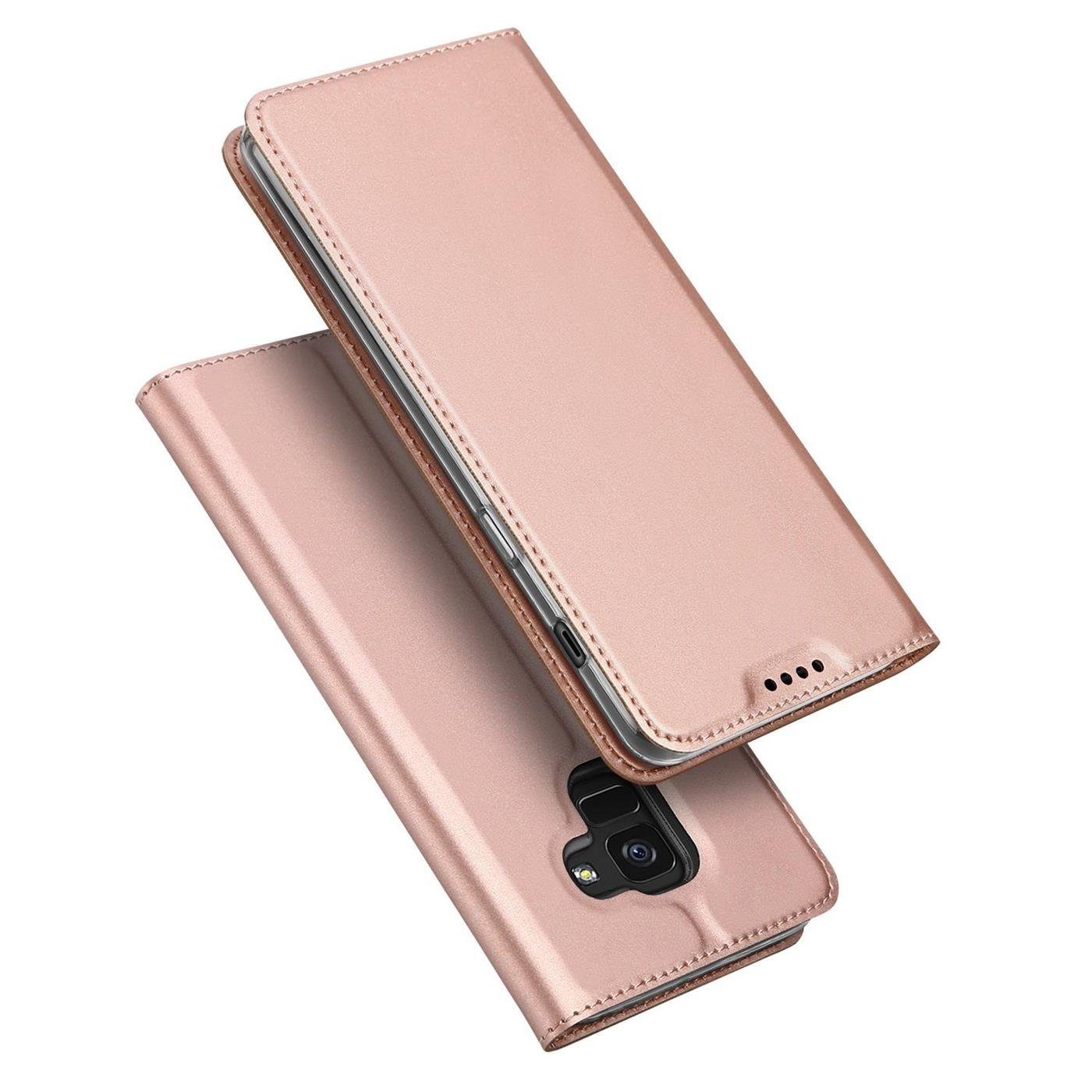 CoolGadget Handyhülle Klapptasche Wallet Kartenfach für Samsung Galaxy A6 5,6 Zoll, Ultra Slim Flip Case Hülle Klapphülle Cover Schutzhülle