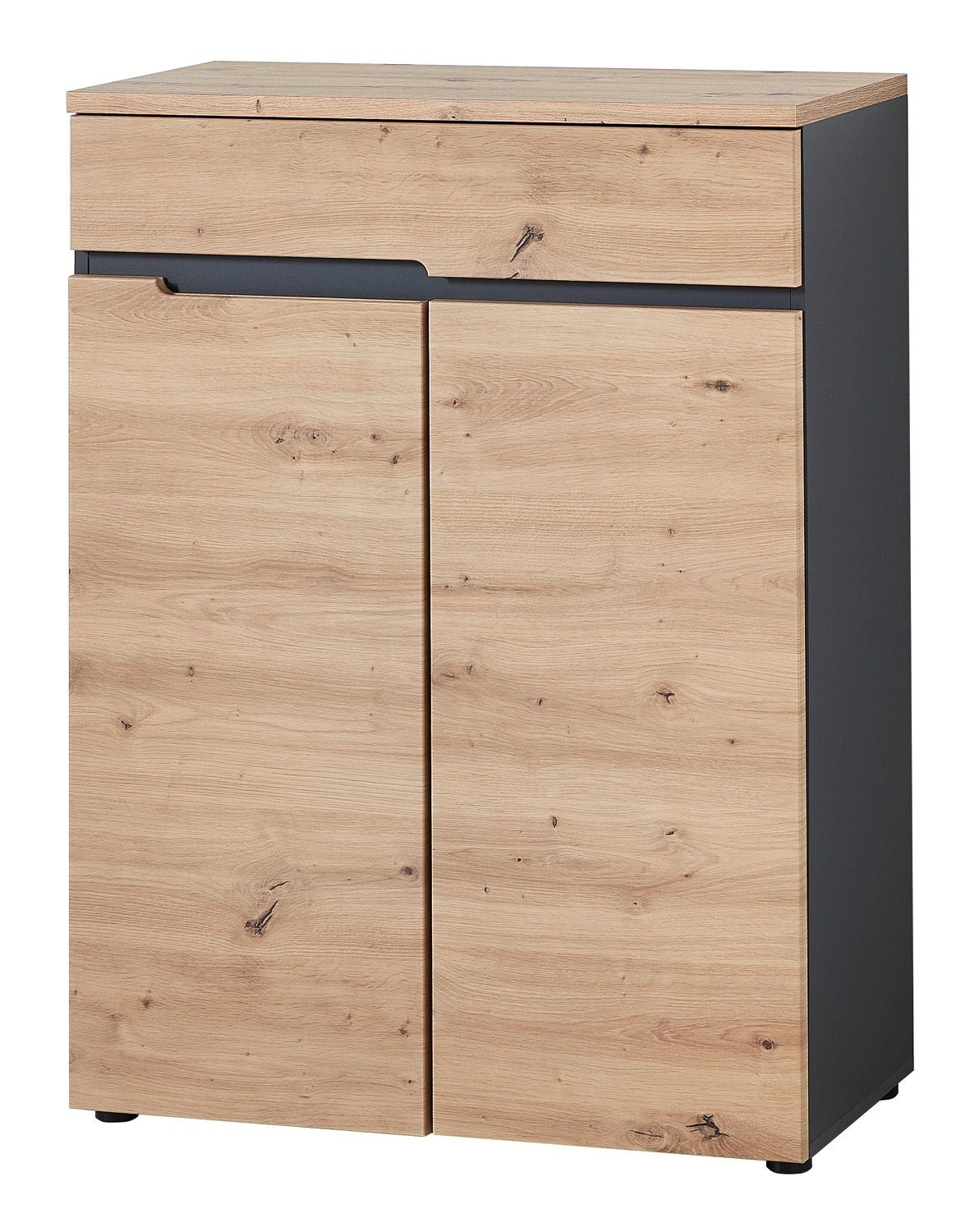 Innostyle Schuhschrank Schuhschrank MEMPHIS, Graphitfarben, mit 2 Türen und 1 Schublade, BxHxT 80 x 107 x 38 cm