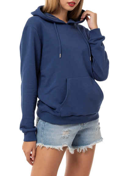 RedBridge Kapuzensweatshirt Red Bridge Damen Kapuzenpullover Hoodie Premium Basic Indigo-L hochwertiger Baumwollmix