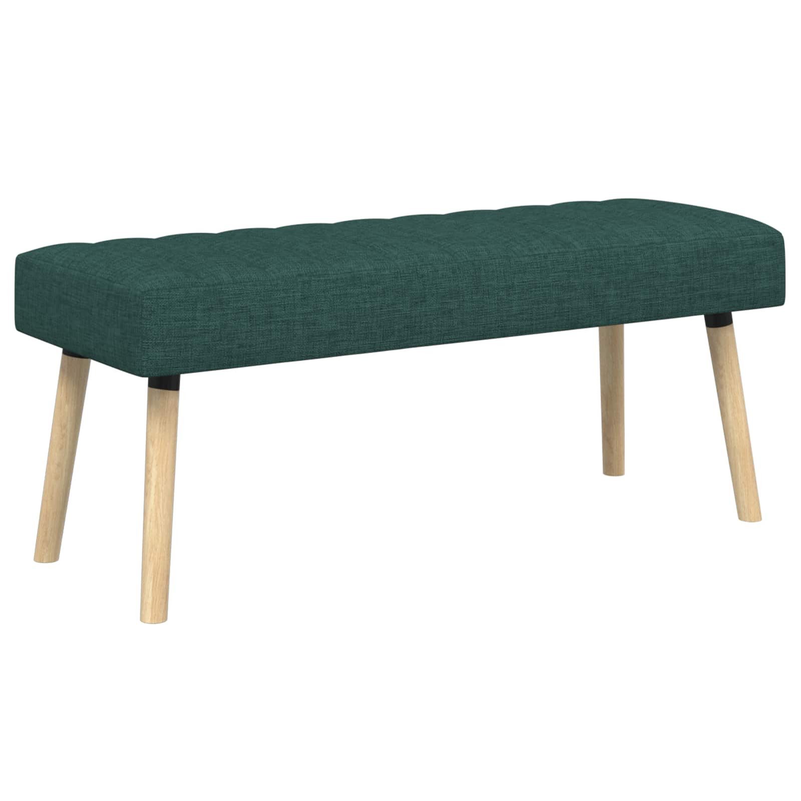 vidaXL Sitzbank Kanalgepolsterte Bank Dunkelgrün 110 x 40 x 46 cm Stoff (1-St)