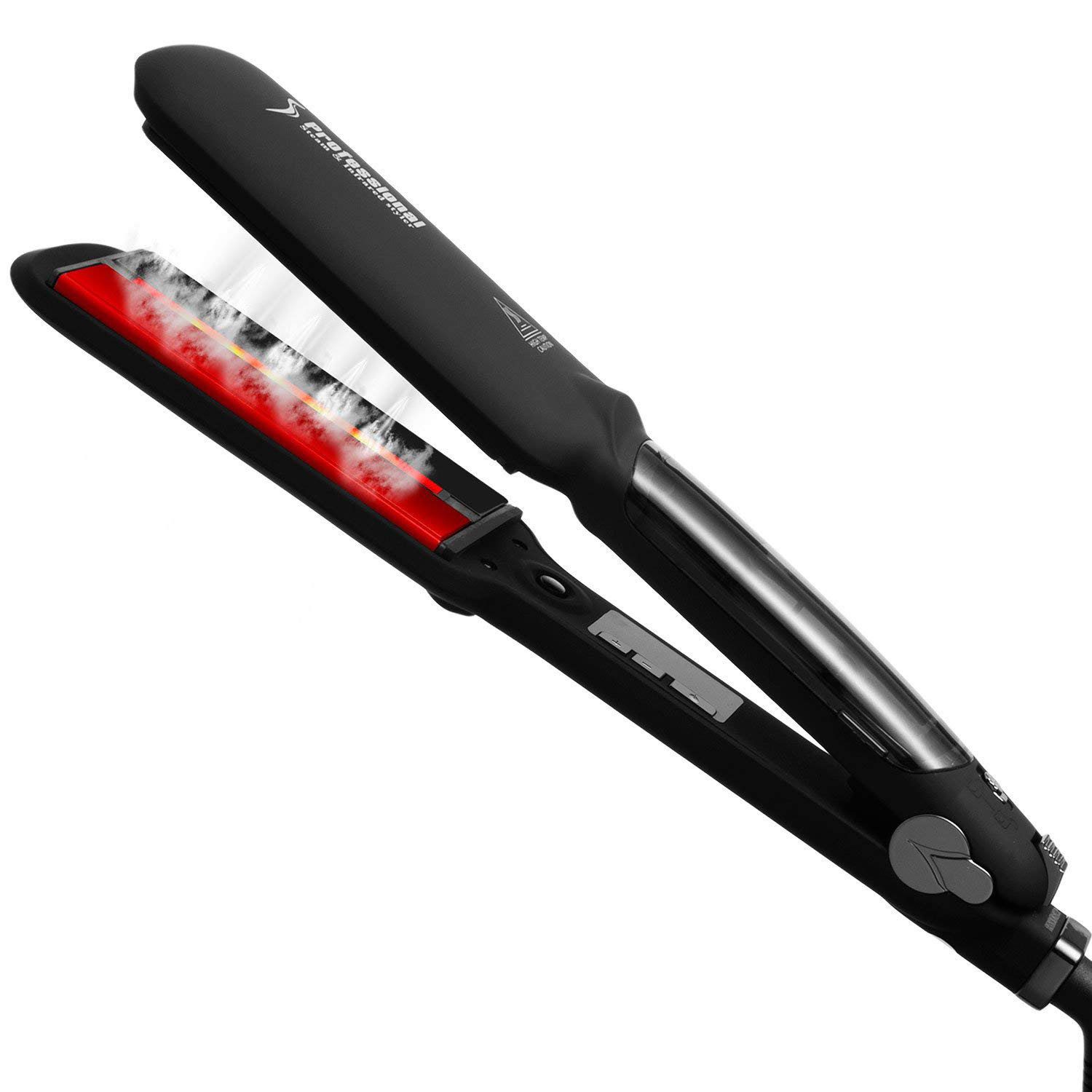 OKWISH Dampf-Haarglätter 2-in-1 Infrarot-Dampfglätter Випрямляч для волосся Haarglätter Glätten Lockenstab Keramik-Beschichtung, Dampfglätteisen Reiseglätteisen LCD-Display 150℃-235℃ Schnellheiz, Reise Lockenwickler Keramik Wellen Klein Locken Hair Stylen usw