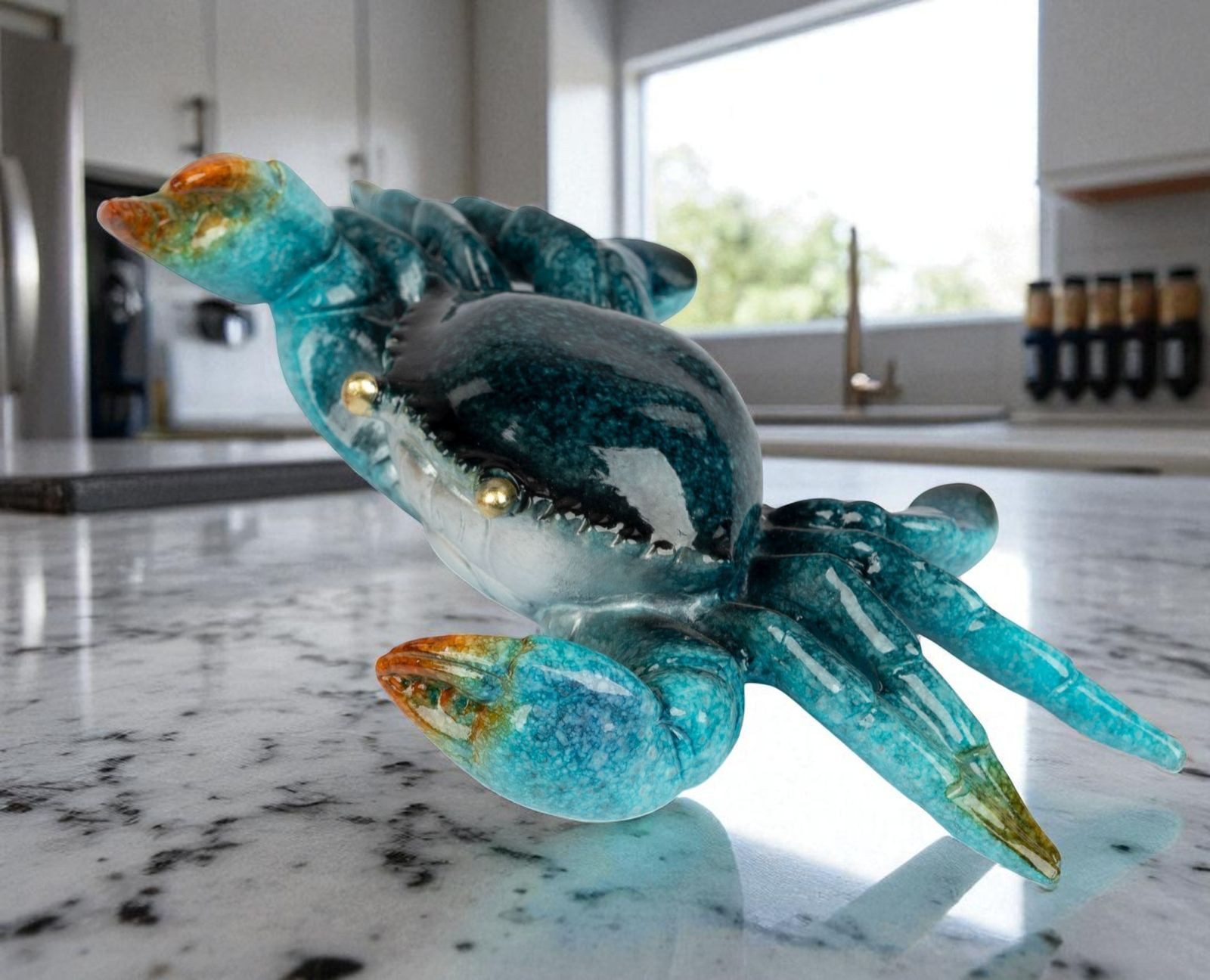 formano Tierfigur Deko Krabbe 2er Set 13 cm maritime Dekoration Kunststein handbemalt