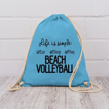 Shirtracer Turnbeutel Life is simple Beachvolleyball, Volleyball Geschenke