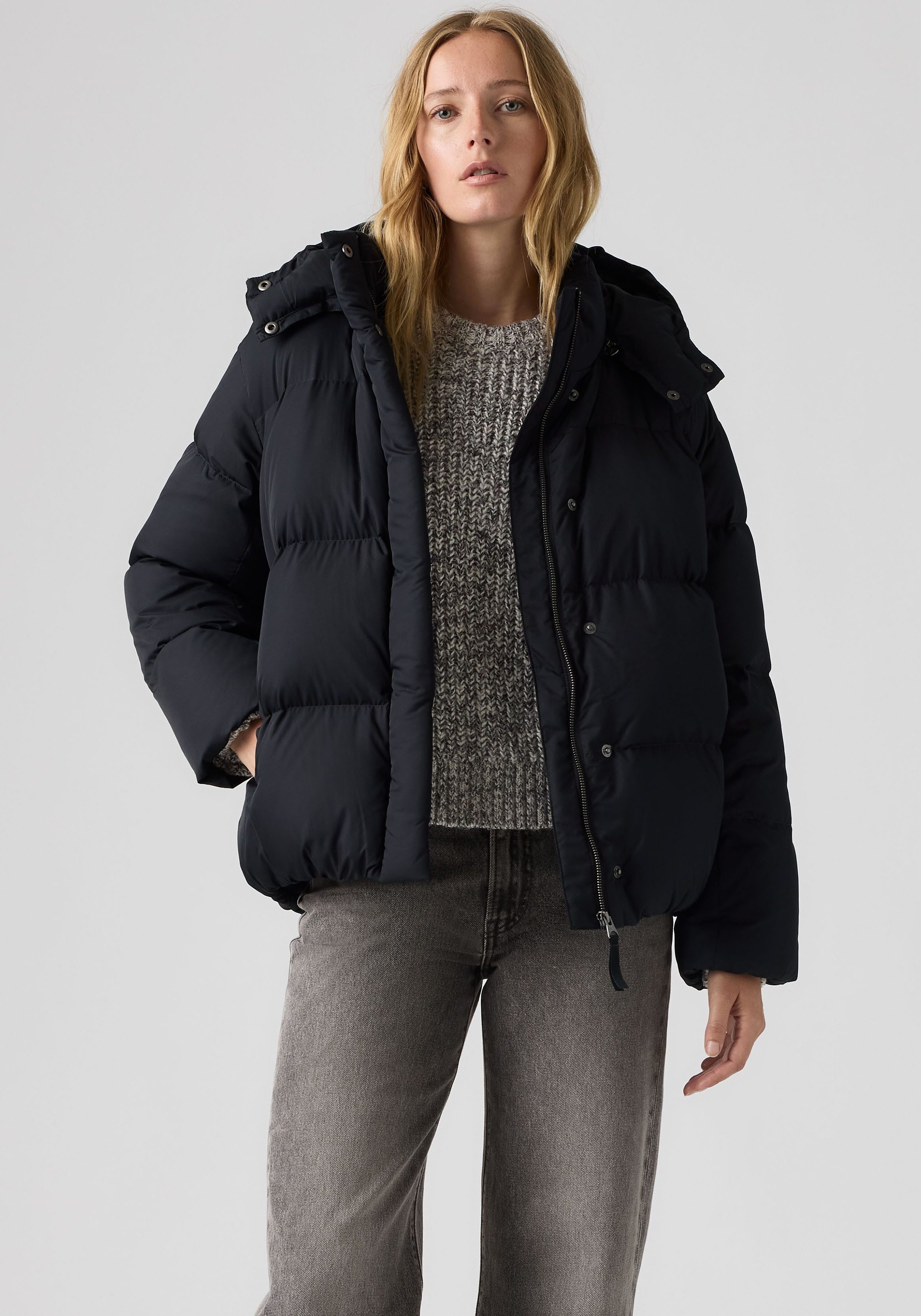 Levi's® Steppjacke TATE BUBBLE PUFFER Elastische Abschlüsse, abnehmbare Kapuze