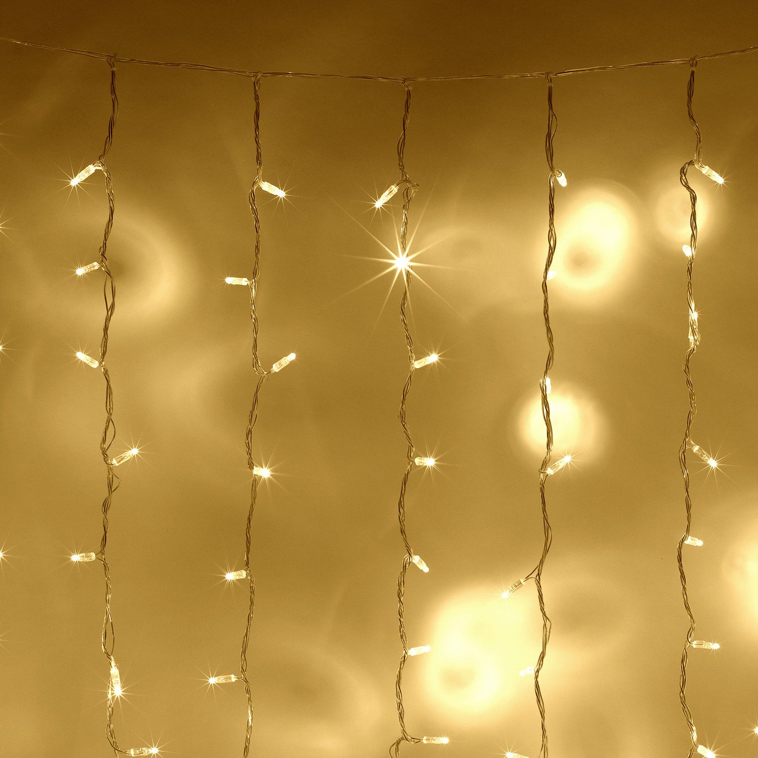 Lights4fun LED-Lichtervorhang Core Connect 2m x 3m 288er LED Lichtervorhang warmweiß koppelbar trans