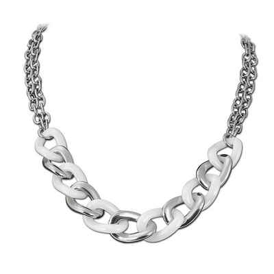 Amello Edelstahlkette »Amello Panzer Halskette silber weiß« (Halskette), Damen Halsketten (Panzer) aus Edelstahl (Stainless Steel)
