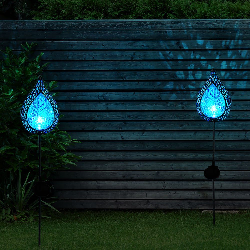 verbaut, fest Fackeln etc-shop Solarleuchte, Steckleuchten Flamme LED-Leuchtmittel Gartendeko Solarleuchte Solar LED Kaltweiß,