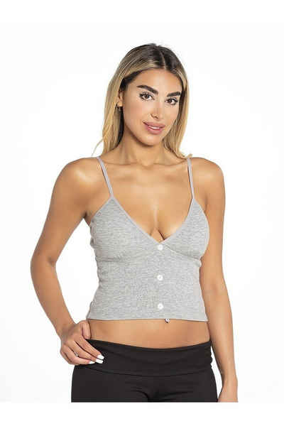 Selef Creation Crop-Top Sport-BH Crop-Top - Shirttop Damen Baumwolle mit Pad´s (2)