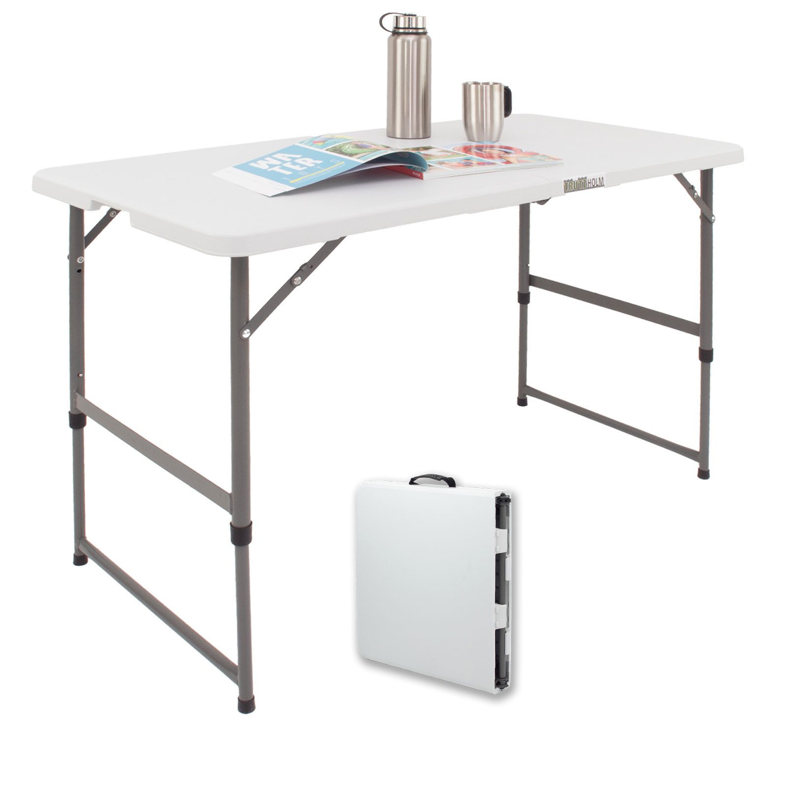 TRUTZHOLM Klapptisch höhenverstellbar 120x60 cm Campingtisch Partytisch Bei günstig online kaufen
