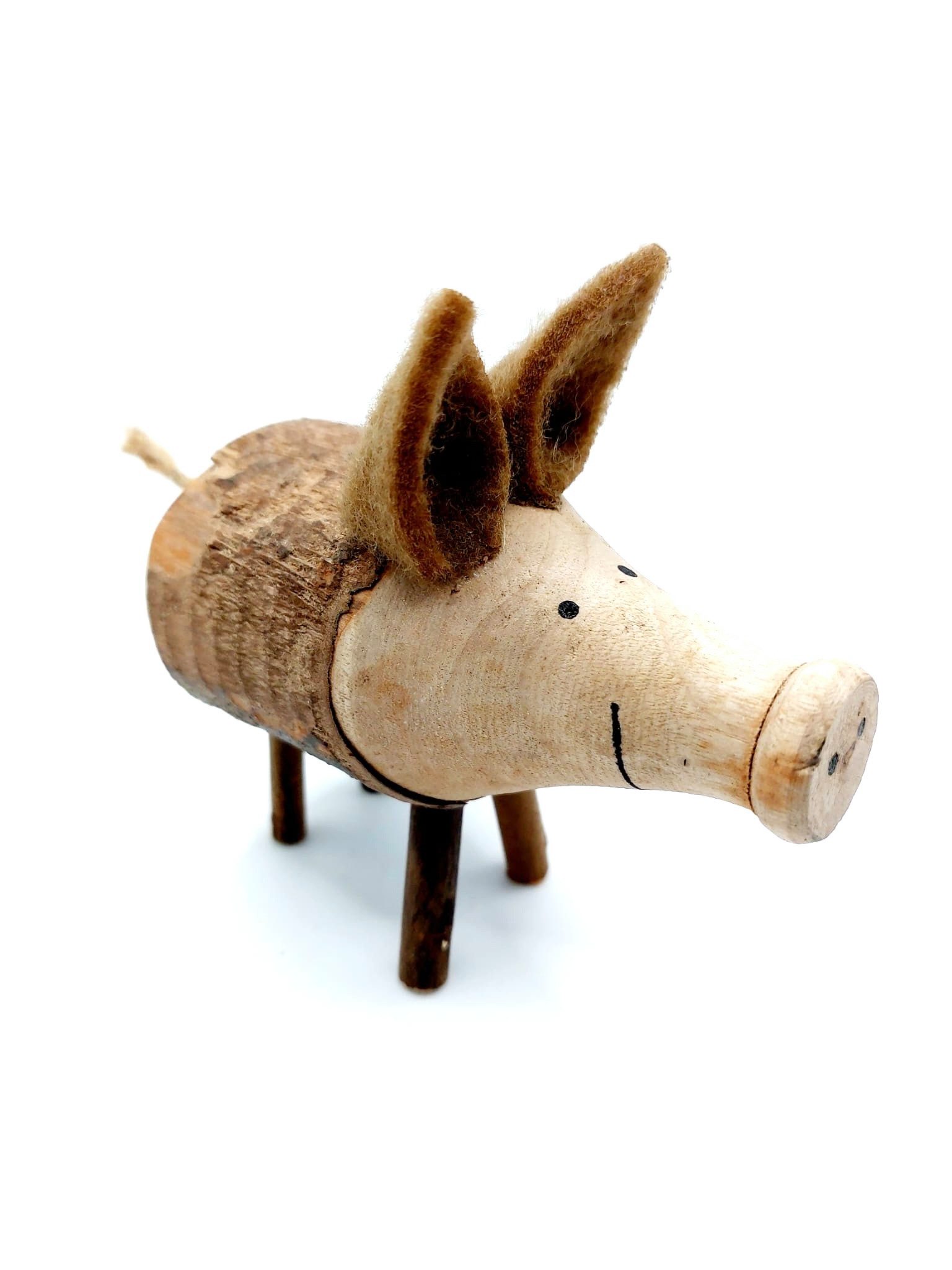 meytrade Dekofigur Glücksschweinchen aus Holz, Glücksbringer, Naturdeko, Sa günstig online kaufen