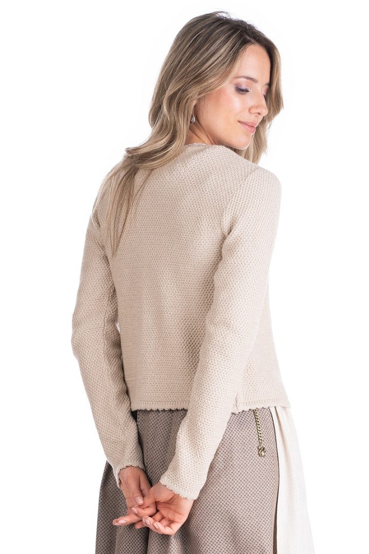MarJo Trachtenjacke Trachten Strickjacke - VILSECK III - beige, thymian