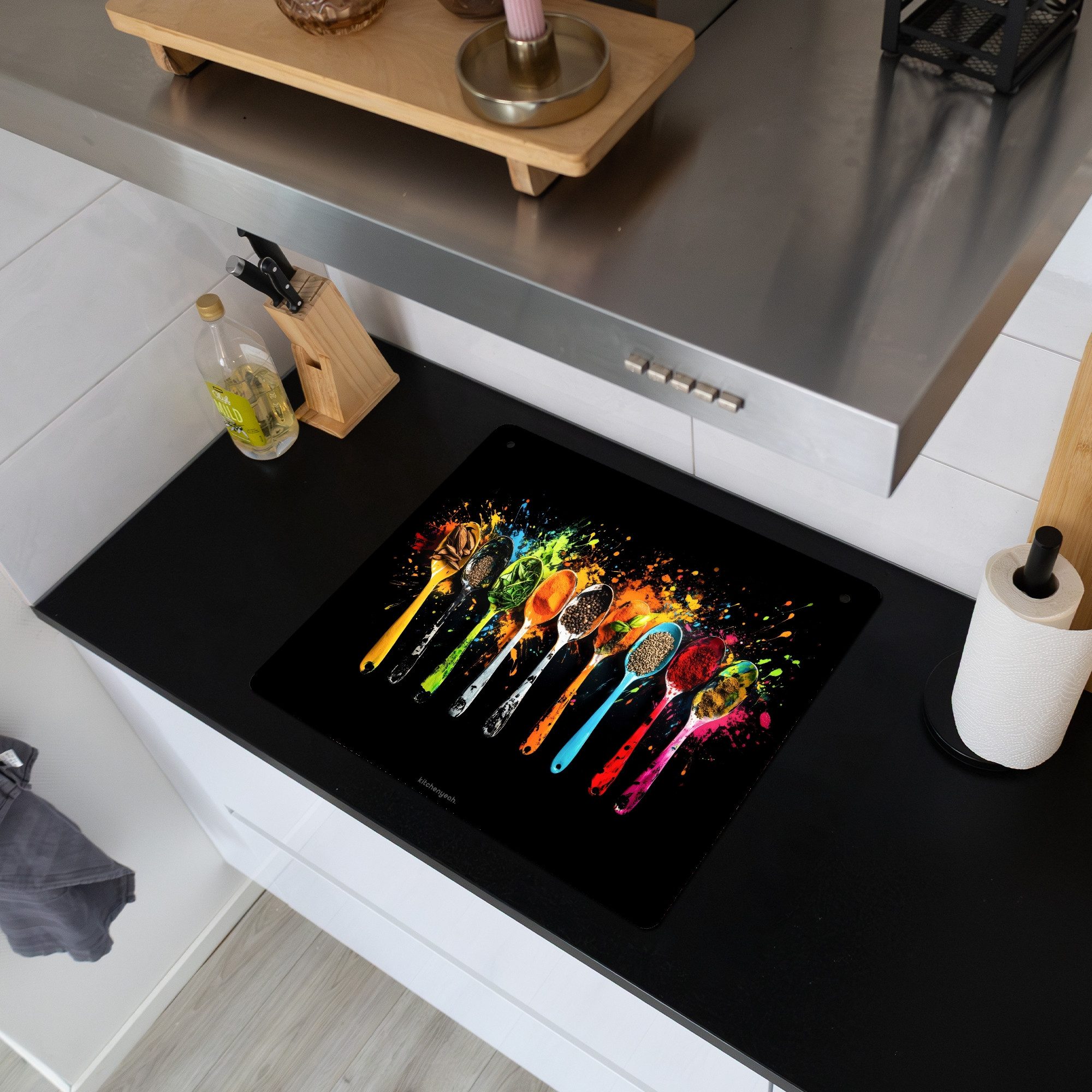 KitchenYeah Küchenrückwand Löffel - Gewürze - Modern - Farbe - Farbenfroh, günstig online kaufen