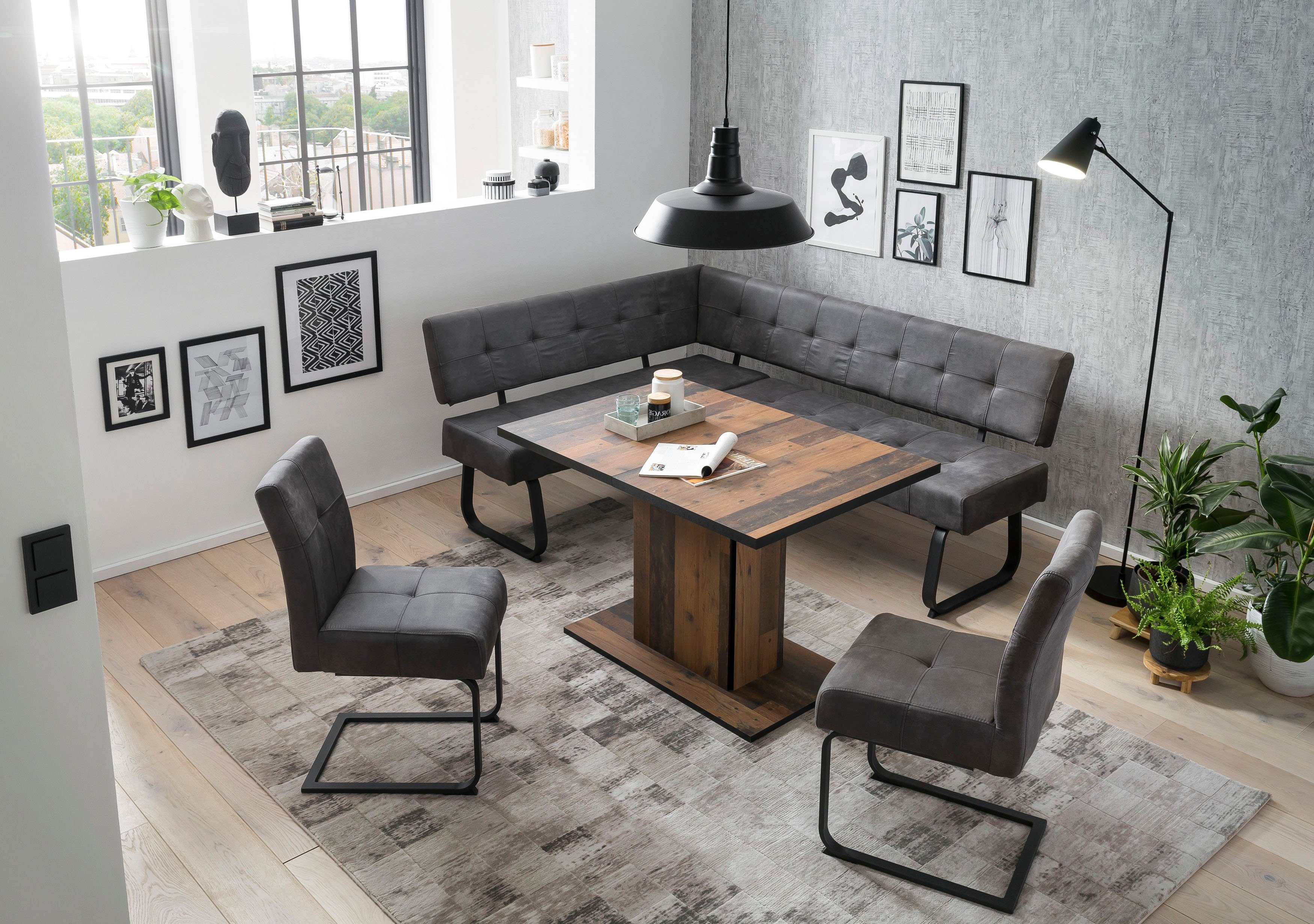 HELA Eckbank LUISE Polsterbank Esszimmer, mit Federkern Polsterung