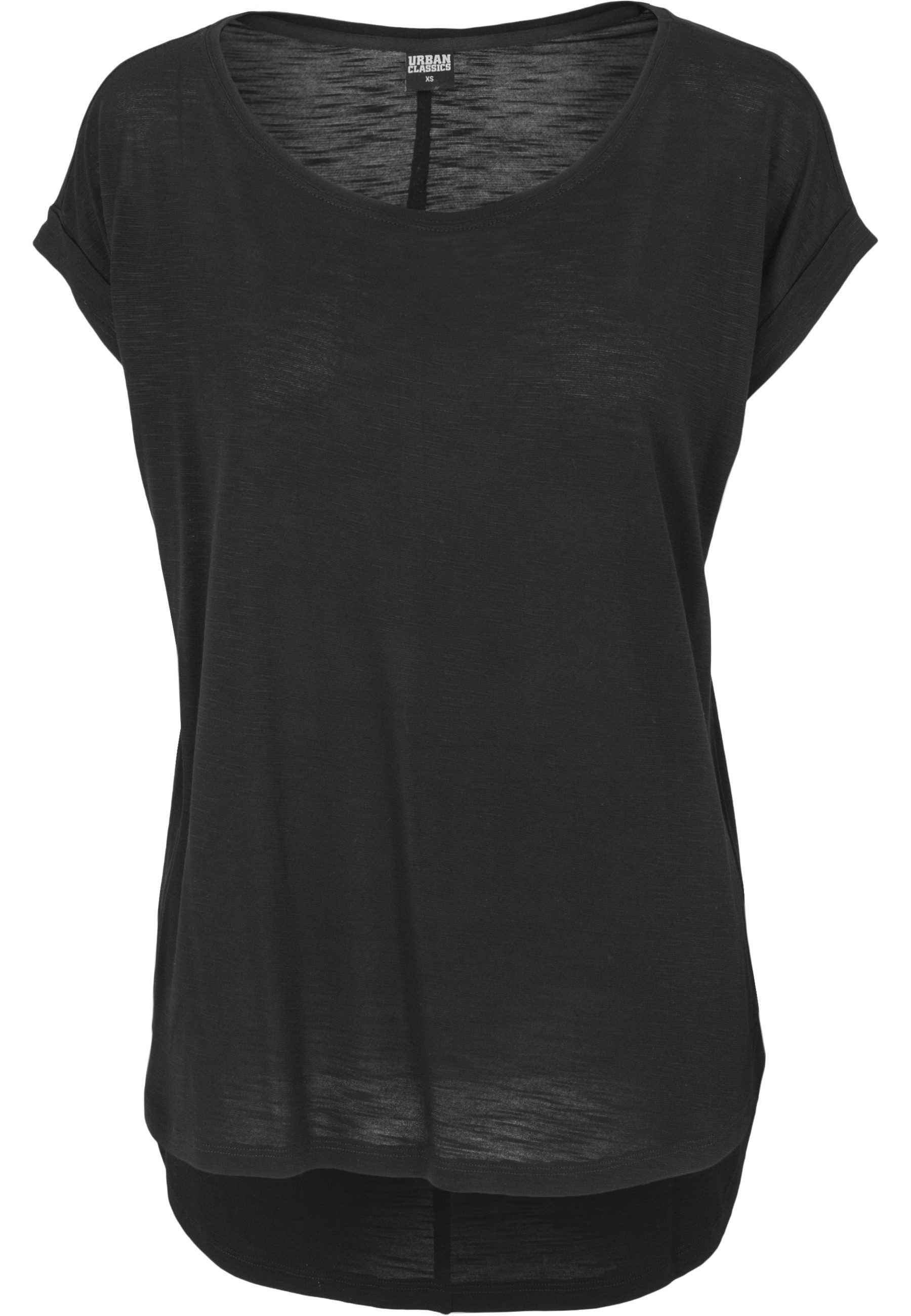 URBAN CLASSICS Kurzarmshirt Urban Classics Damen Ladies Long Back Shaped Slub Tee (1-tlg)