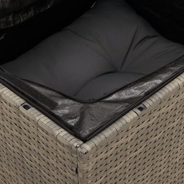 vidaXL Loungesofa Gartensofa mit Kissen 3-Sitzer Grau Poly Rattan