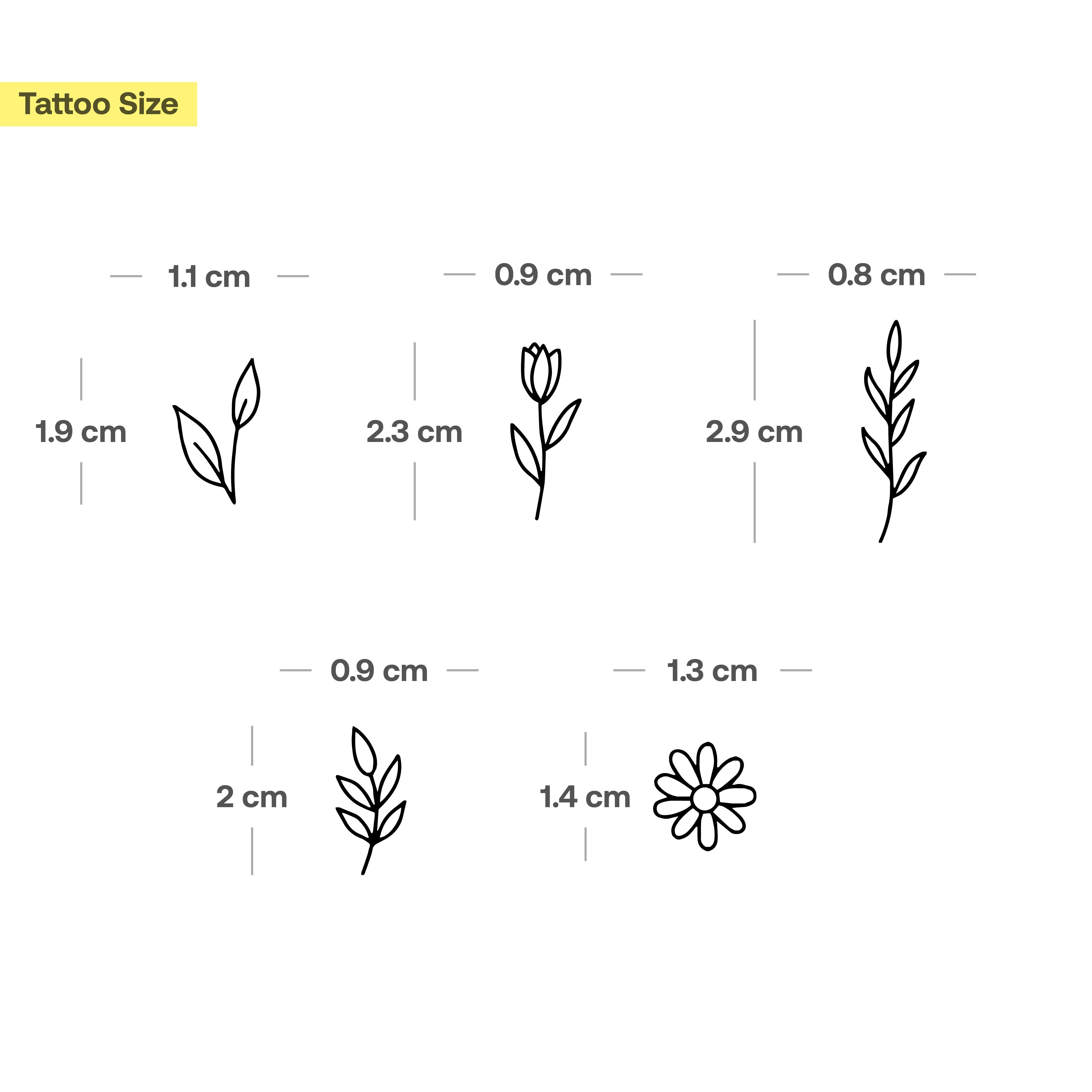 Inkster Schmuck-Tattoo Blumen Ornamente Tattoo, wasserfestes temporäres Tattoo, 2 Wochen Halt