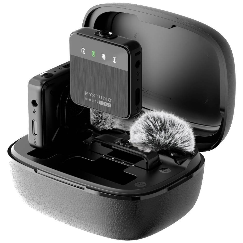 Easypix Mikrofon MyStudio Wireless Mic Duo 62022, inkl. Windschutz, inkl. Mikrofoncase