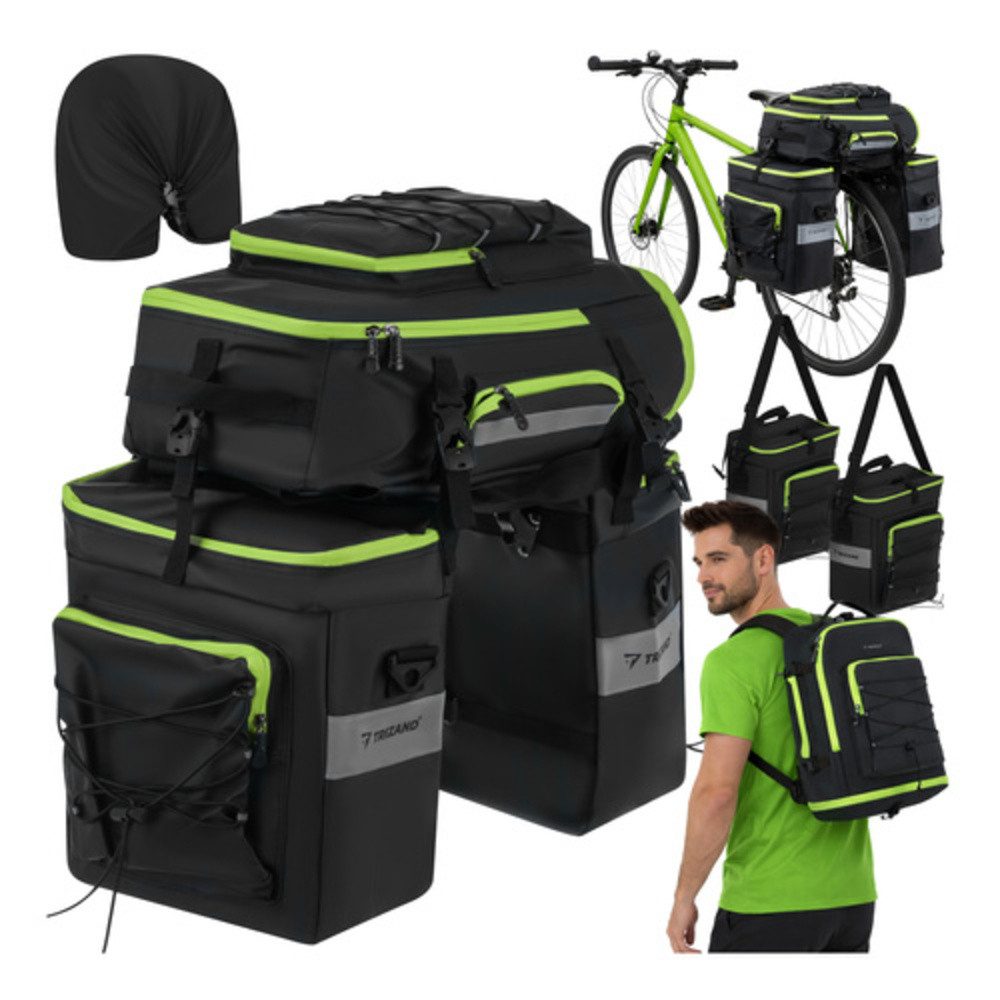 Trizand Fahrradtasche 3-in-1 Fahrrad-Gepäckträgertasche 65 L (Spar-Set, 1-tlg., wasserdicht), bietet das System enorm viel Platz für Ausrüstung und Proviant
