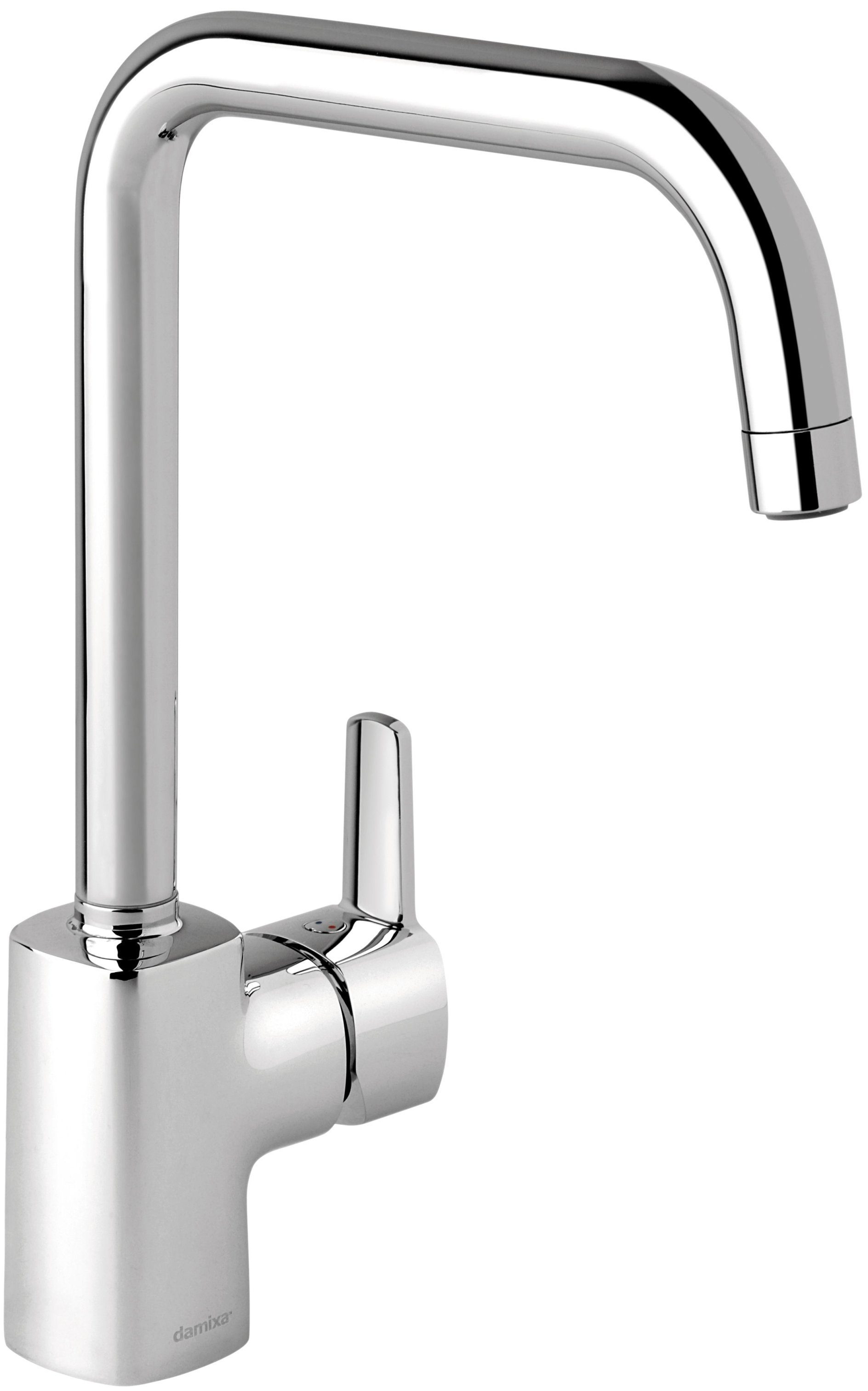 Damixa Küchenarmatur DAMIXA Küchenarmatur Pine Chrom Einhebelmischer mit Festauslauf (1-St) Dänisches Markenprodukt, Küchenarmatur mit Schwenkauslauf