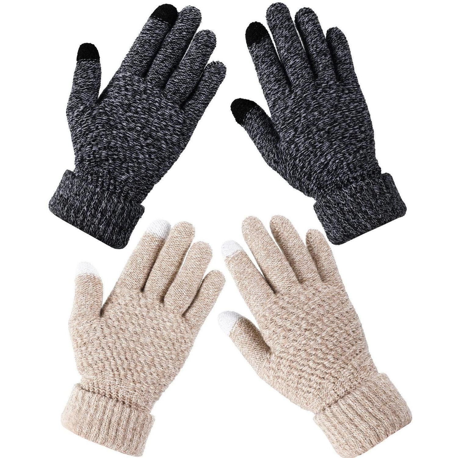 LuxusKollektion Strickhandschuhe Handschuhe Damen Winter Touchscreen 2 Paar bunt (2-St)