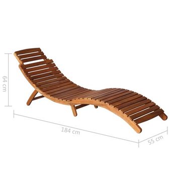 vidaXL Wellnessliege Relax Gartenliege Sonnenliege Holzliege ergonomisch mit Tisch Auflage