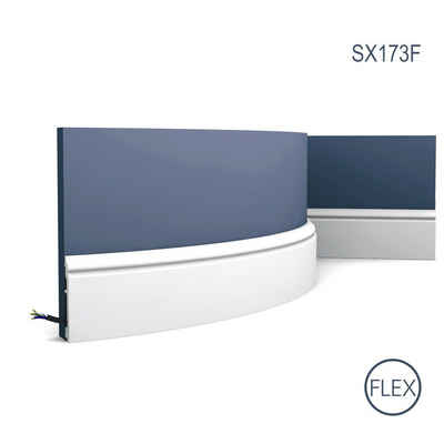 Orac Decor Flexprofil SX173F (Profilleiste, 1-St., Flexible Sockelleiste, Stuckleiste, Zierleiste, 2 m), weiß, vorgrundiert