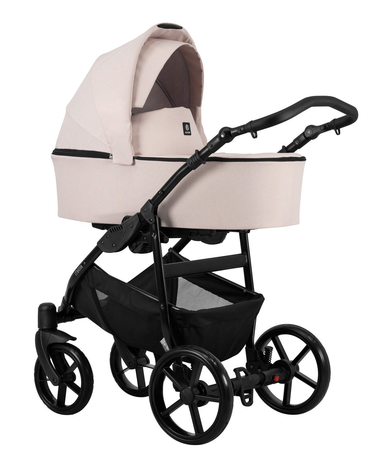 KUNERT Kombi-Kinderwagen 2 in1 MATA mit schwarzem Gestell Graphit – Komfort und Sicherheit, Aluminiumrahmen, verstellbarer Griff, große Gel-Räder