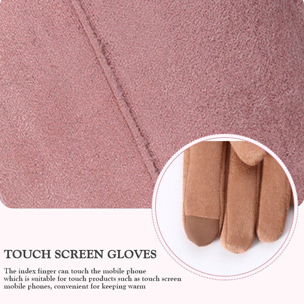 Reiten Verdickung Handschuhe Blusmart pink Winter Handschuhe Fleecehandschuhe Warm Damen Touchscreen