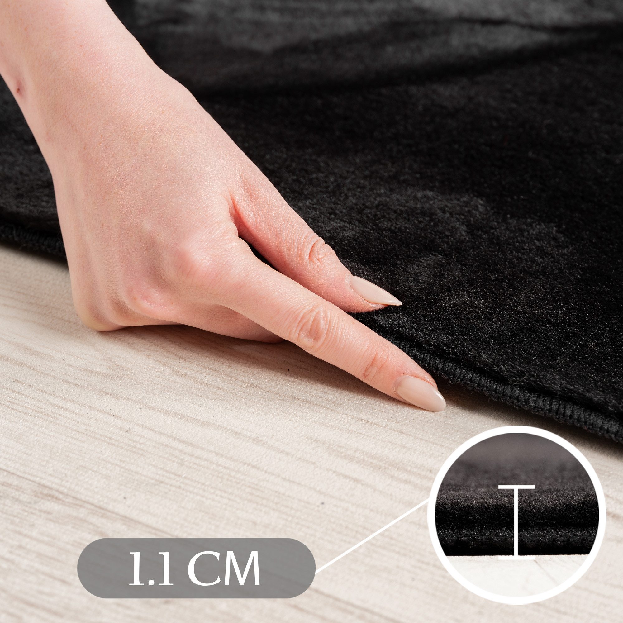 SIMPEX24 Teppich Unicolor - Einfarbig, Rund, Höhe: 11 mm, Perfekt geeignet für Wohnzimmer, Schlafzimmer,Kinderzimmer